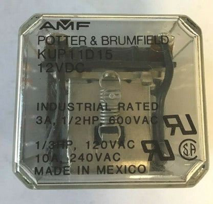 POTTER & BRUMFIELD KUP11D15 12VDC RELAY 600VAC 3A 1/2HP