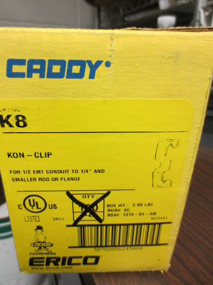 ERICO / CADDY K8 KON-CLIP - LOT of approx. 54 - NEW SURPL - for 1/2" EMT CONDUIT