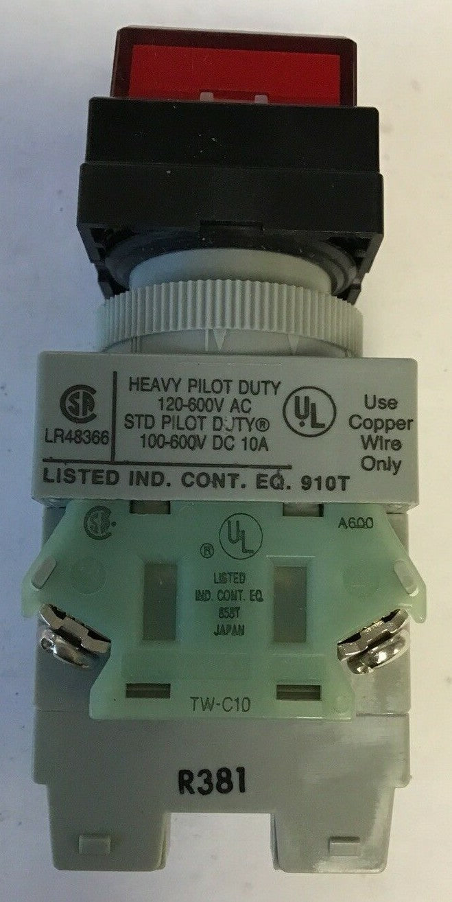 IDEC PUSH BUTTON ALQW2B9911N-R-24V 100-600VDC 120-600VAC