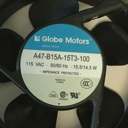 GLOBE MOTORS A47-B15A-15T3-100 FAN 115VAC 50-60HZ 15.5/14.5W