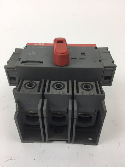 ABB OT125E3 GENERAL PURPOSE SWITCH 600 VAC 100 A W/2 OA1G01 AUXILIARY CONTACTS