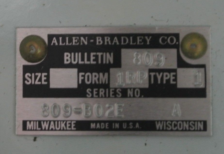 ALLEN-BRADLEY 809-B02E - INSTANTANEOUS TRIP CURRENT RELAY 3A, 600V - NEW SURPLUS