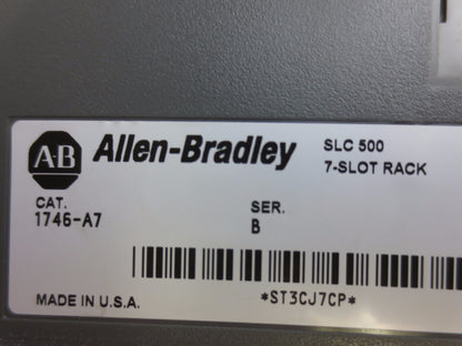ALLEN-BRADLEY 1746-A7 RACK for SLC500 Ser. B - 7-SLOT RACK with (2) SLOT FILLERS