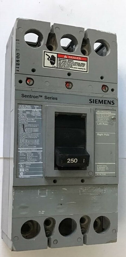 SIEMENS FXD62S250A CIRCUIT BREAKER 250A 600VAC 250VDC 2POLE