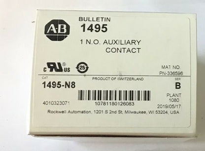ALLEN BRADLEY 1495-N8 AUXILIARY CONTACT SER.B  1 N.O.