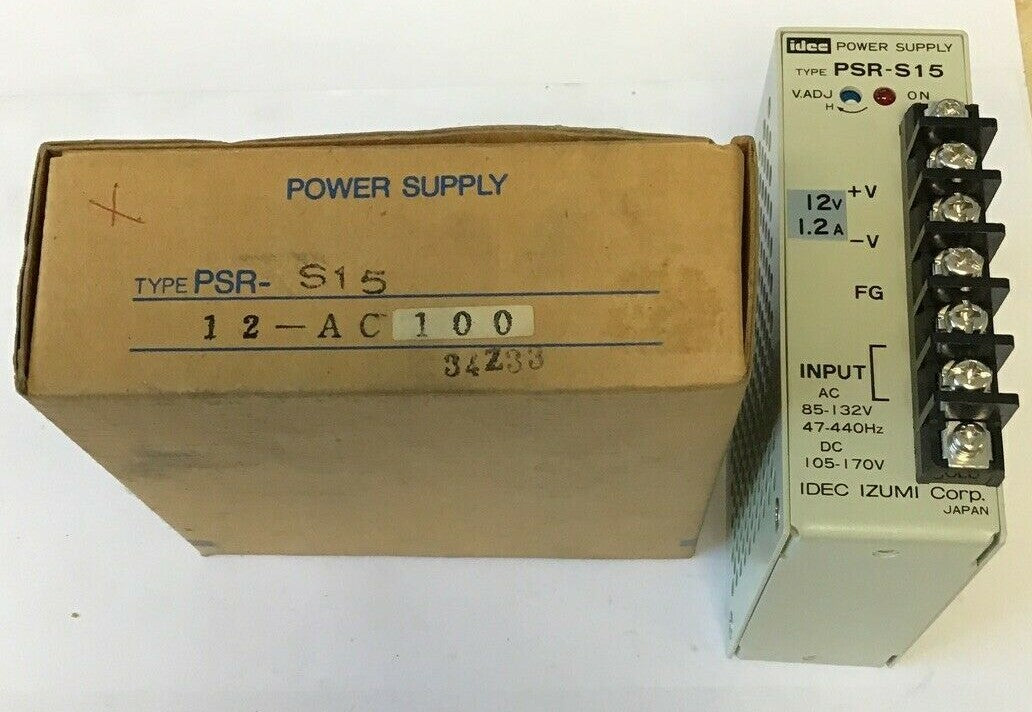 IDEC PSR-S15 PWER SUPPLY 85-132VAC 47-440HZ 105-170VDC  12V 1.2A