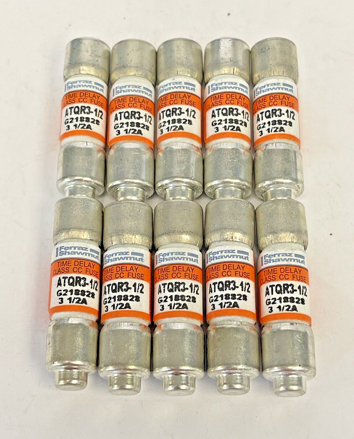 MERSEN - *BOX OF 10* - ATQR3-1/2- 3.5 AMP, 600 VAC, TIME-DELAY,AMP-TRAP,CLASS CC