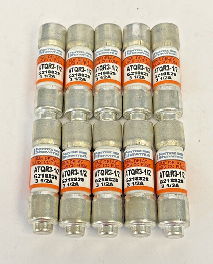 MERSEN - *BOX OF 10* - ATQR3-1/2- 3.5 AMP, 600 VAC, TIME-DELAY,AMP-TRAP,CLASS CC