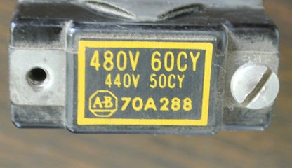 ALLEN-BRADLEY 70A288 COIL SIZE 0 440-480V, 50-60Hz  NEW SURPLUS  NO SCREWS LOT/7