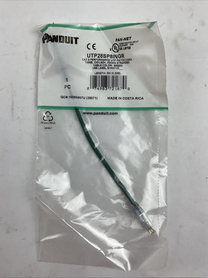PANDUIT UTP28SP8INGR CAT 6 PERFORMANCE UTP PATCH CORD (LOT OF 5)