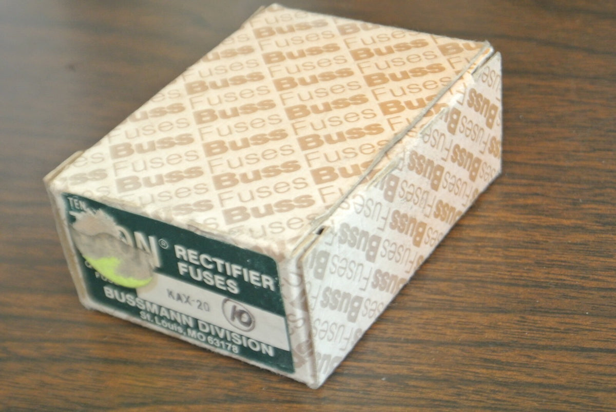 BOX of 10 / BUSS KAX20 RECTIFIER / SEMICONDUCTOR FUSE / 20A / 250V / NEW SURPLUS