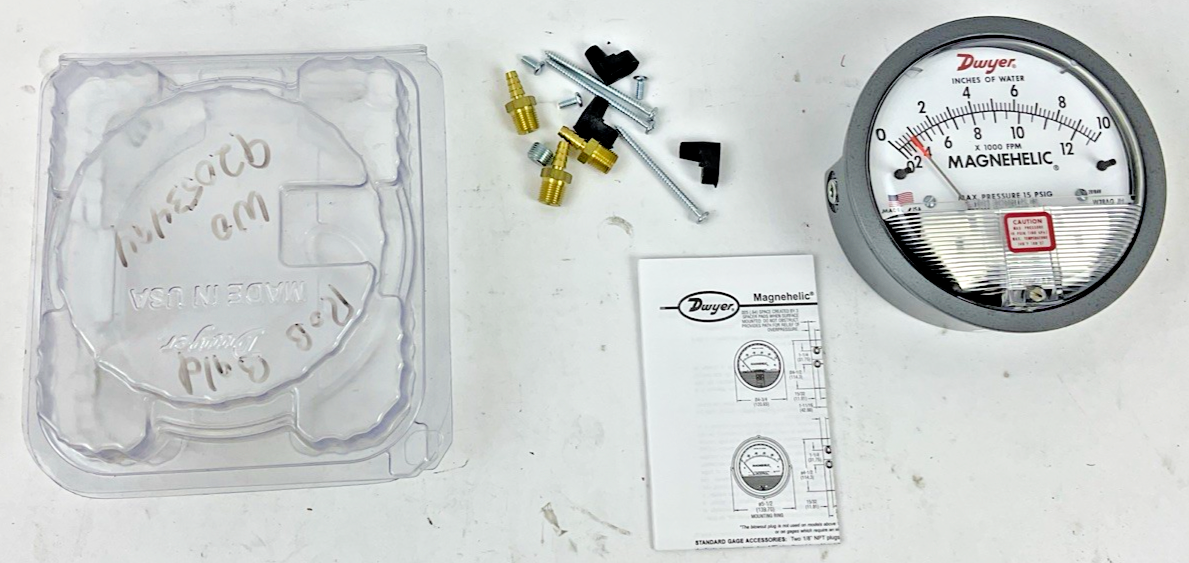 DWYER 102046-10 PRESSURE GAUGE X1000FPM 15PSIG W38AG