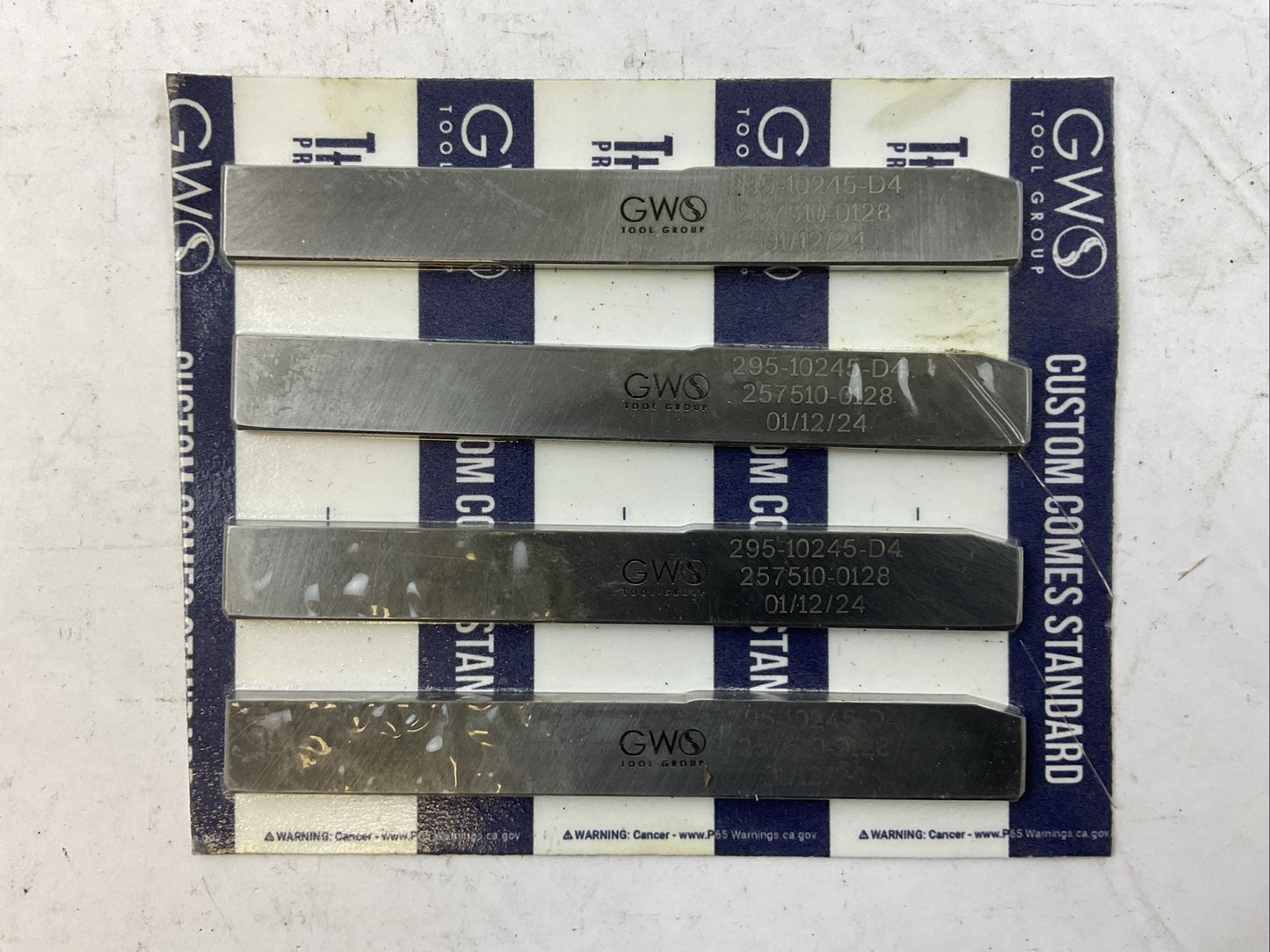 GWO TOOL GROUP 295-10245-D4 257510-0128 TOOL BLADE (LOT OF 4)