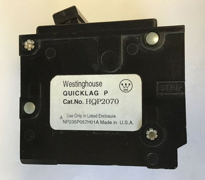 WESTINGHOUSE HQP2070 CIRCUIT BREAKER 120/240VAC 2POLE  QUICKLAG