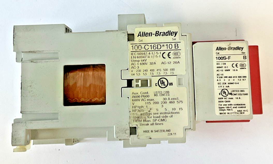 ALLEN BRADLEY 100S-C16DJ14BC CONTACTOR SER.B | 100-C16D*10 W/ 100S-F