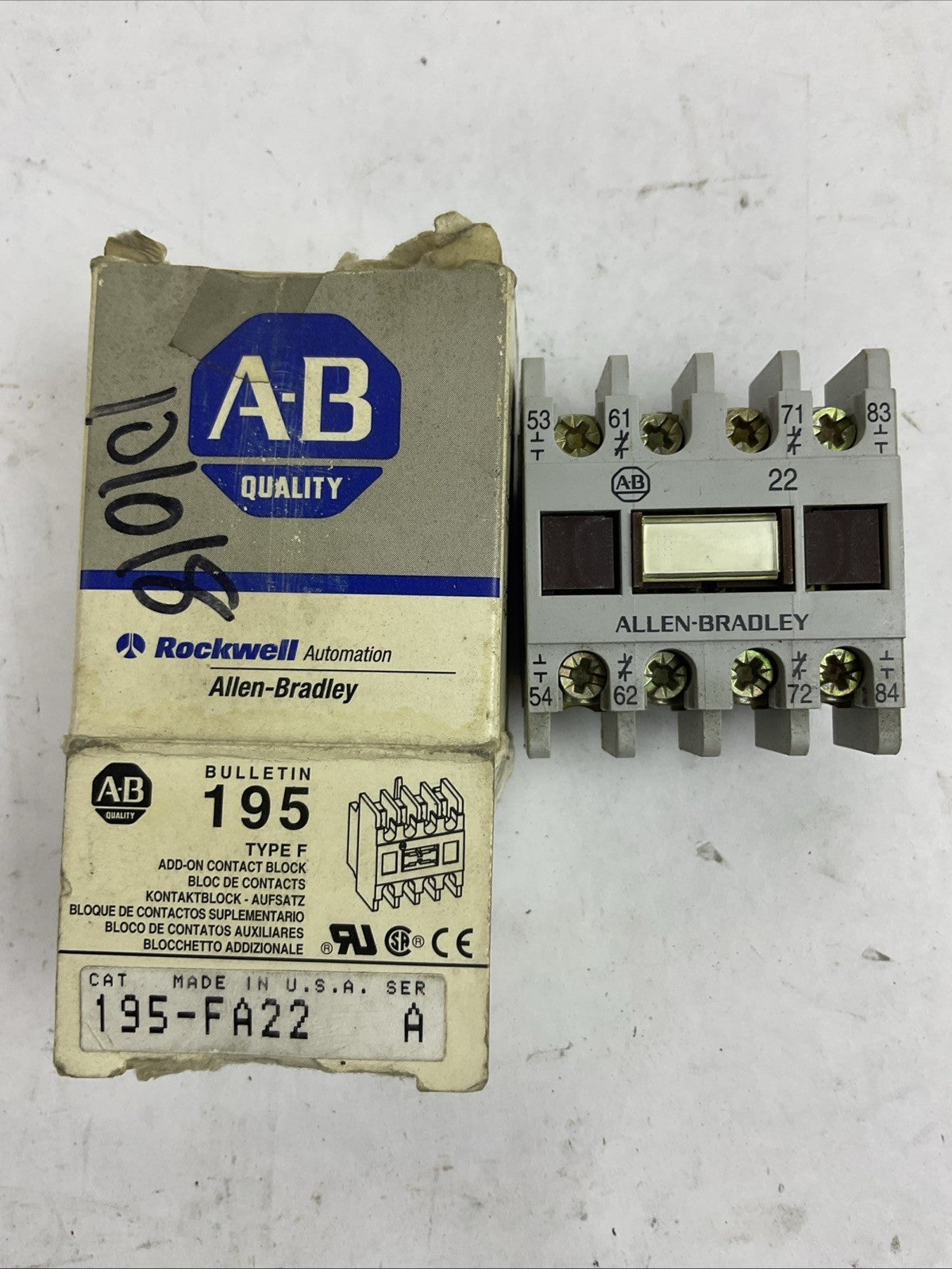 ALLEN BRADLEY 195-FA22 SER A CONTACT BLOCK
