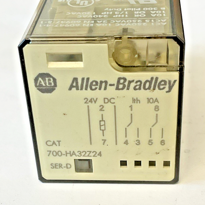 ALLEN BRADLEY 700-HA32Z24 SER D  RELAY  250VAC 10A 30VDC****LOTOF2****