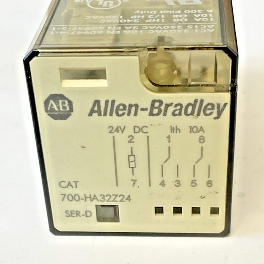 ALLEN BRADLEY 700-HA32Z24 SER D  RELAY  250VAC 10A 30VDC****LOTOF2****