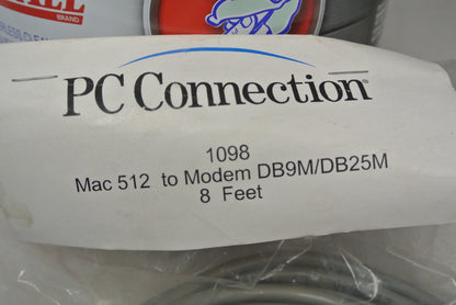 PC CONNECTION 1098 / MAC 512 to MODEM DB9M / DB25M 8 ft / NEW SURPLUS