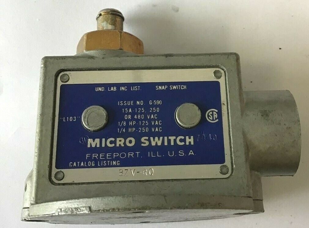 MICRO SWITCH BZV-RQ 250VAC 15A "L103" LIMIT SWITCH