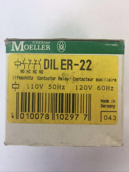 KLOCKNER MOELLERT DIL ER-22 CONTACTOR RELAY 120V 60HZ 110V 50HZ