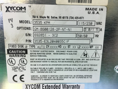 XYCOM 3535-E3L2040035CIF MODEL 3535-KPM OPERATOR PANEL