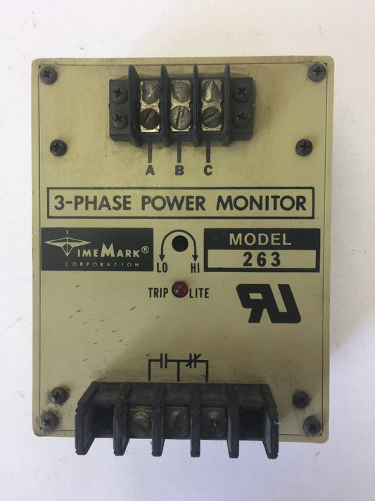 TIME MARK INDUSTRIAL CONTROLS C263 3-PHASE POWER MONITOR 340-480VAC