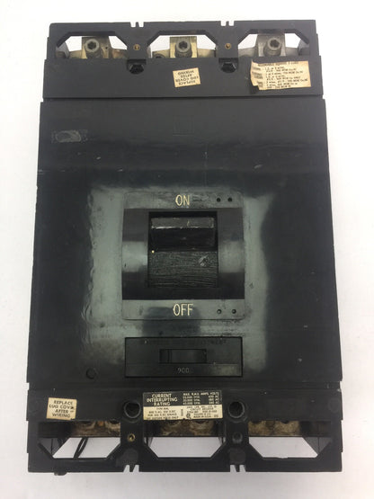SQUARE D MAL369001021 CIRCUIT BREAKER 600VAC 3POLE 900AMPS