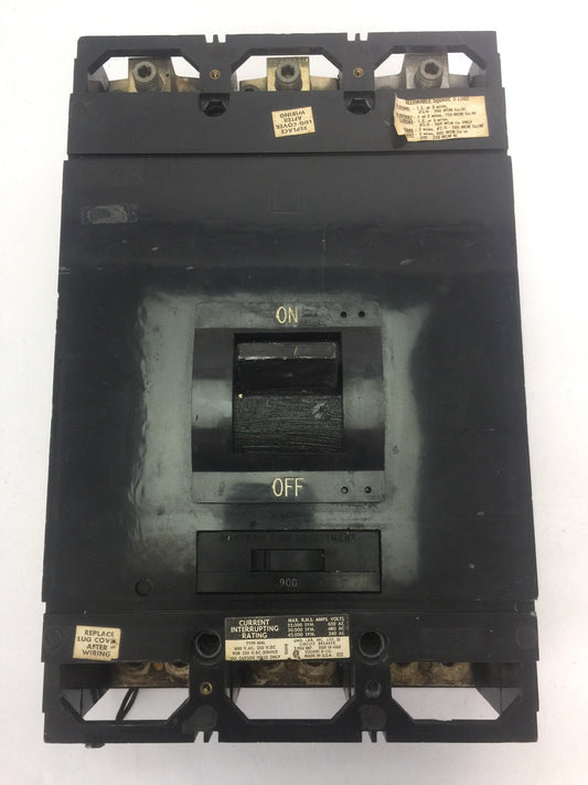 SQUARE D MAL369001021 CIRCUIT BREAKER 600VAC 3POLE 900AMPS