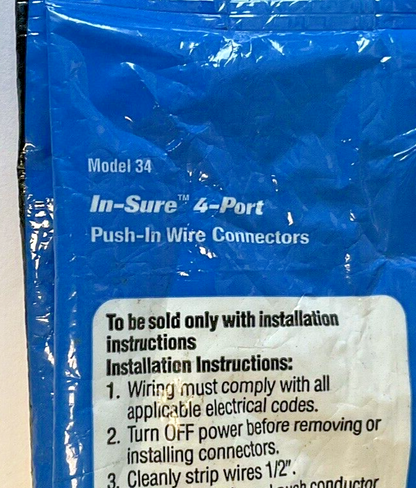 IDEAL MODEL 34 #12-#20 GAUGE 4PORT CONNECTOR NEW/UNUSED*****LOTOF44****