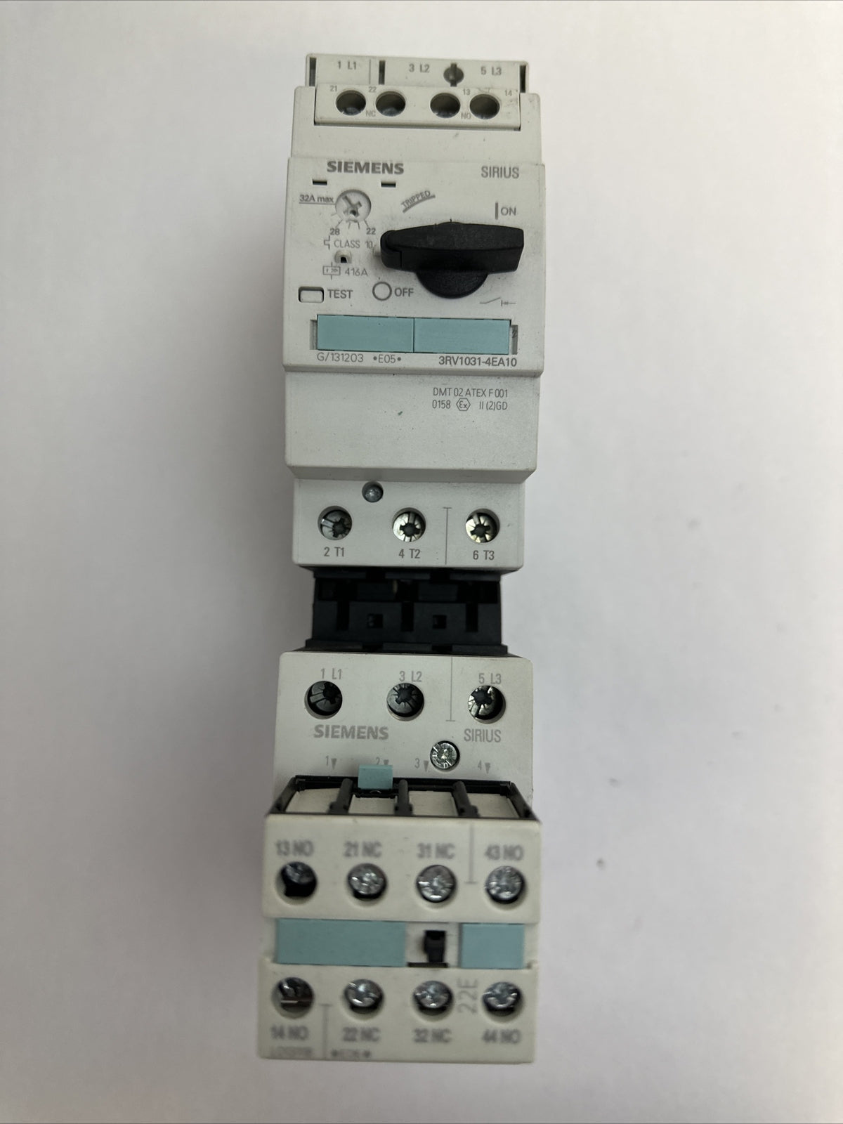 SIEMENS STARTER 3RV1031-4EA10 600VAC 22-32A 30HP 3RT1034-1BB40 3RT1936-1TR00
