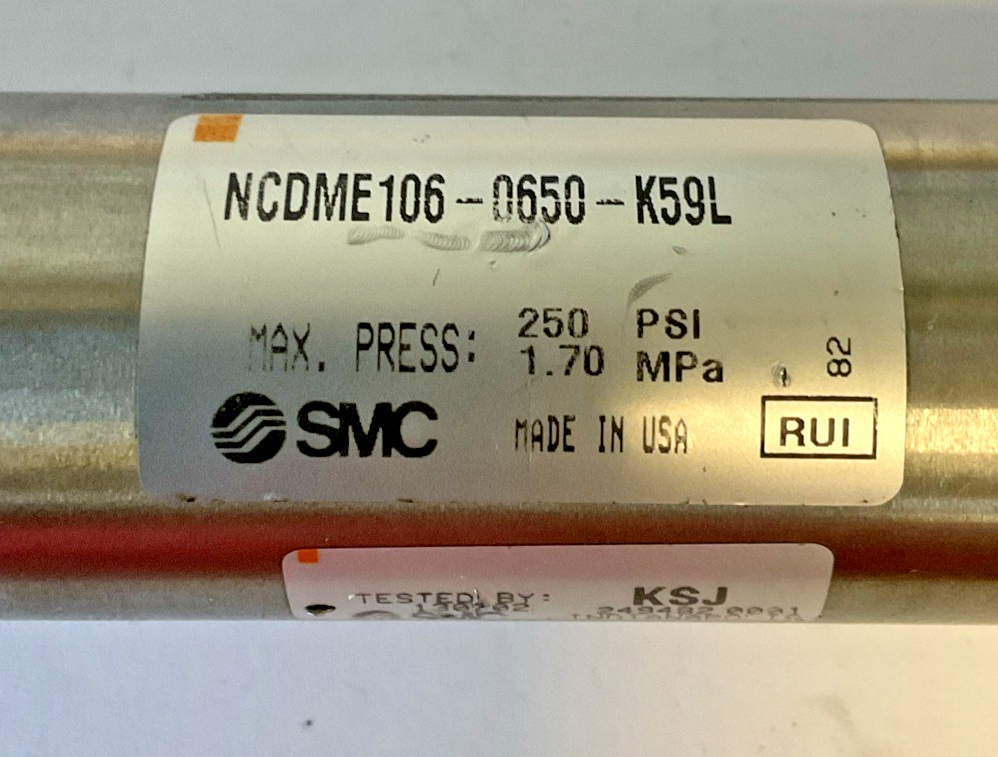 SMC NCDME106-0650-K59L CYLINDER AIR 250PSI 1.70MPA