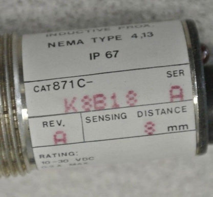 ALLEN-BRADLEY 871C-K8B18 CYLINDRICAL INDUCTIVE PROXIMITY SWITCH / 10-30VDC 18mm
