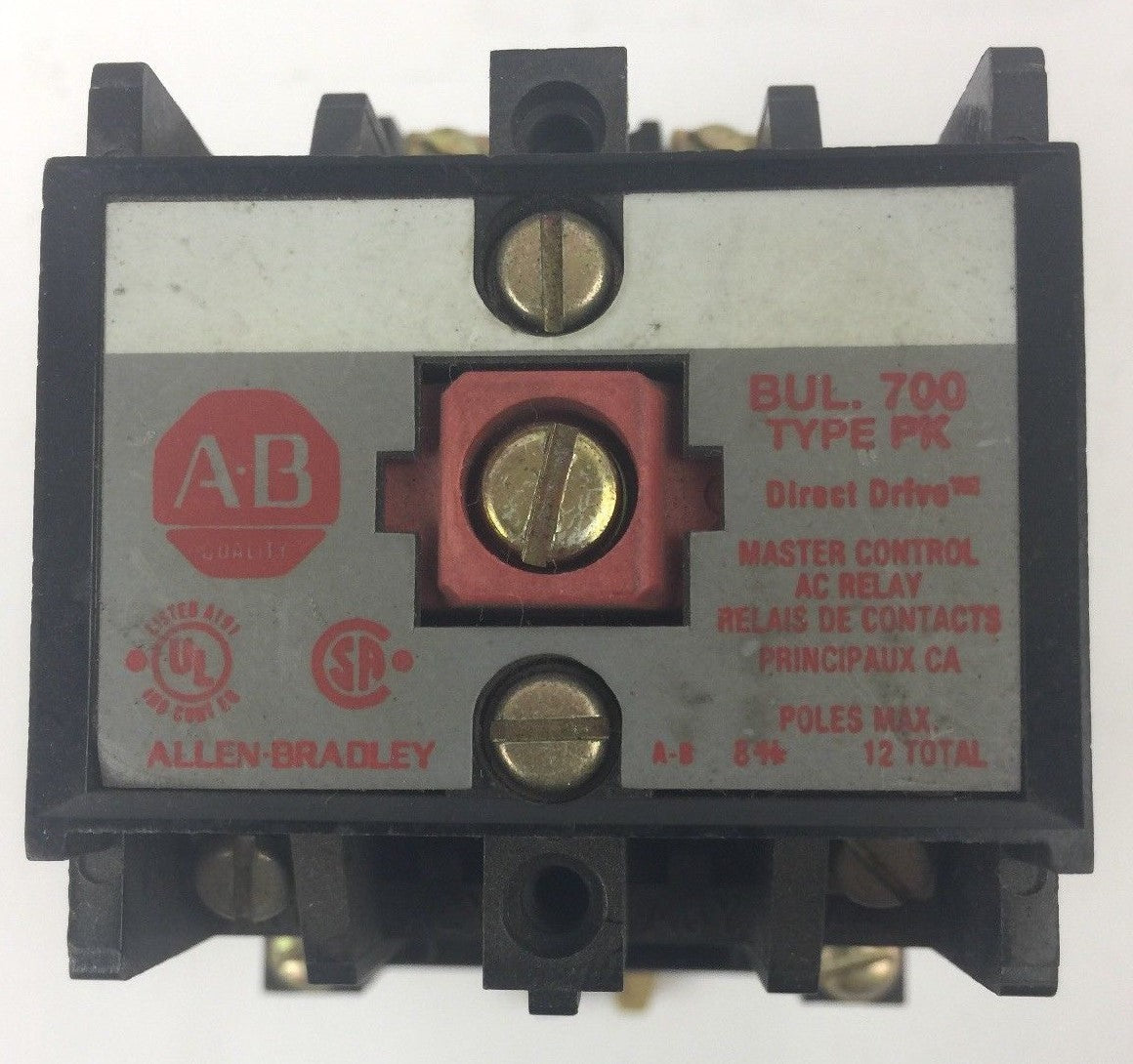 ALLEN BRADLEY 700-PK200A1 AC RELAY SER B 115-120V 60HZ 110V 50HZ COIL