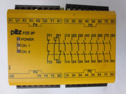 PILZ PZE 9P 777140  SAFETY RELAY - 24VAC/DC 8 n/o, 1 n/c - 9.5VA, 3.5W, 50-60Hz