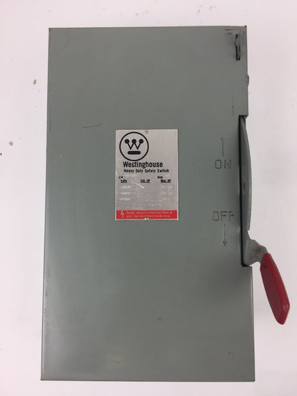 WESTINGHOUSE HUN262 HEAVY DUTY SAFETY SWITCH 600 VAC 60 AMP
