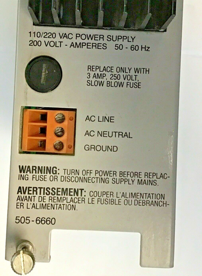 SIEMENS SIMATIC TI 505 POWER SUPPLY 505-6660 110/220 VAC 200VOLT 50-60HZ