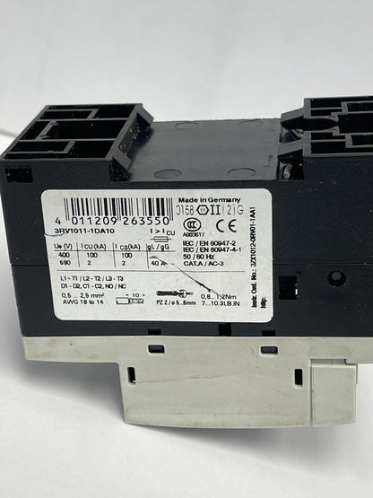 SIEMENS - 3RV1011-1DA10 - Motor breaker; 1.1kW; 220÷690VAC; DIN; SHt cir.rel 42A
