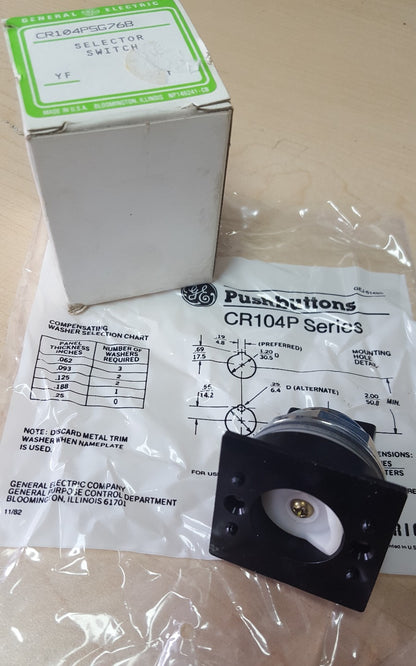 GE CR104PSG76B 3 Position Selector Switch