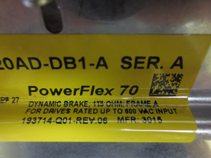 ALLEN-BRADLEY 20AD-DB1-A Ser. A, POWERFLEX 70 INTERNAL DYNAMIC BRAKE / RESISTOR