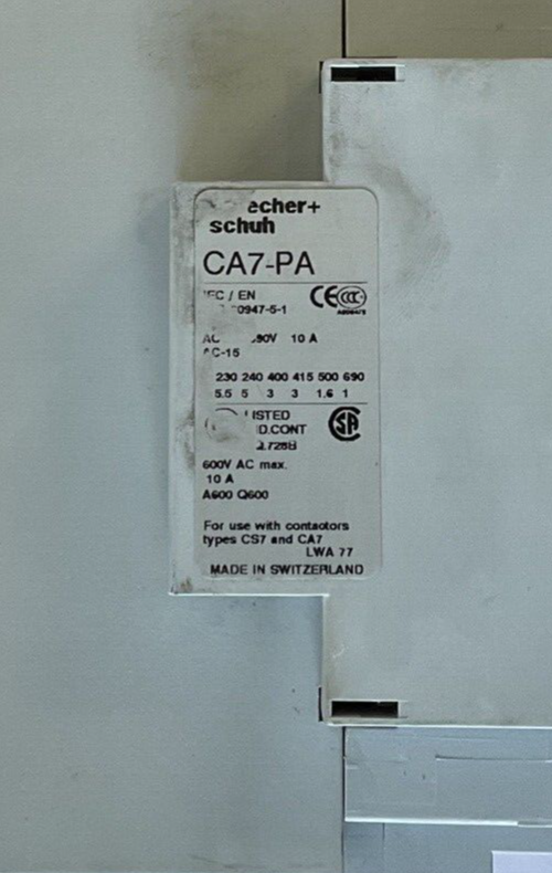 SPRECHER+SCHUH CA7-60-00 CONTACTOR 600VAC 100A