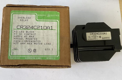 GENERAL ELECTRIC CR324C210A1 600VAC 2 LEG BLOCK OVERLOAD RELAY 27A