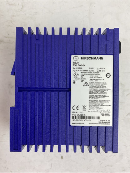 HIRSCHMANN RS30-0802O6O6SDAP RAIL SWITCH SW REL 09.1.00