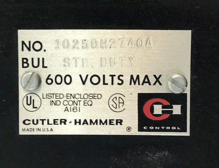 CUTLER HAMMER 10250H2740 STD. DUTY FORWARD/REVERSE SWITCH 600V