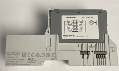 ALLEN BRADLEY 1734-OB8 OUTPUT MODULE SER.C FW3.022  W/1734-TOPS SER.A**LOTOF4**