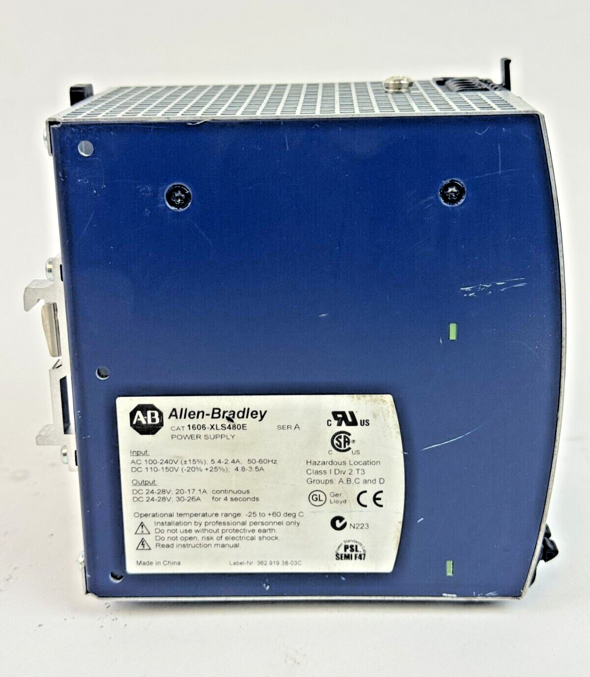 ALLEN-BRADLEY - 1606-XLS480E SER. A - POWER SUPPLY - 480 W, 24 VDC