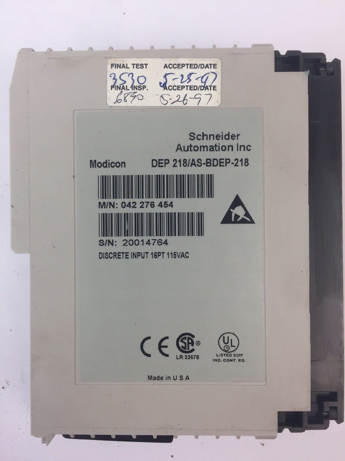 MODICON INPUT MODULES AS-BDEP-218