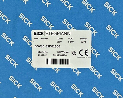 SICK STEGMANN DGV30-5SD01500 ENCODER /-24V DRIVER 7272 LINE 1500