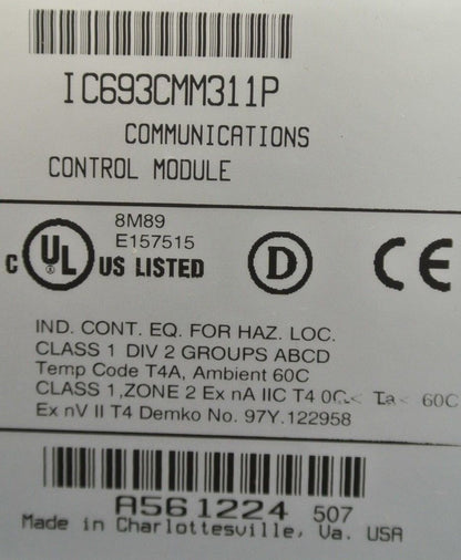 GE FANUC IC693CMM311P / COMMUNICATIONS CONTROL MODULE