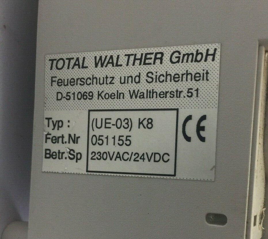 TOTAL WALTHER (UE-03)K8 MELDE-UND STEUERZENTRALE FIRE CONTROL PANEL 230VAC/24VDC